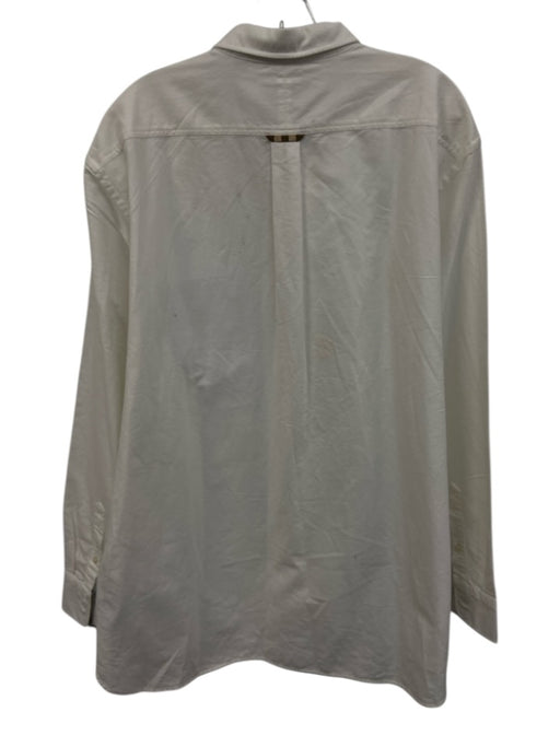 Burberry Size xxxl White Cotton plaid detail Button Down Men's Long Sleeve Shirt White / xxxl