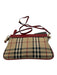 Burberry Red, Beige & Multi Canvas & Leather Crossbody Novacheck Zip Close Bag Red, Beige & Multi / S