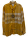 Burberry NWT Size XXL Yellow Cotton Plaid Button Down Men's Long Sleeve Shirt Yellow / XXL
