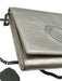 Jimmy Choo Silver Coated Leather Magnetic Flap Shimmer embossed logo Bag Silver