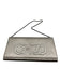 Jimmy Choo Silver Coated Leather Magnetic Flap Shimmer embossed logo Bag Silver