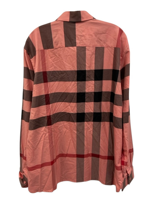 Burberry NWT Size XXL Pink & Multi Cotton Plaid Button Down Long Sleeve Shirt Pink & Multi / XXL