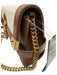 Balmain Beige & Brown Canvas & Leather Toggle Clasp Gold Chain Crossbody Bag Beige & Brown / S