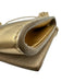 Jimmy Choo Gold Coated Leather Magnetic Flap Shimmer embossed logo Bag Gold