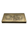 Jimmy Choo Gold Coated Leather Magnetic Flap Shimmer embossed logo Bag Gold