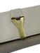Yves Saint Laurent Beige Leather Magnetic Flap Gold Logo Clutch Bag Beige