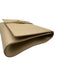 Yves Saint Laurent Beige Leather Magnetic Flap Gold Logo Clutch Bag Beige