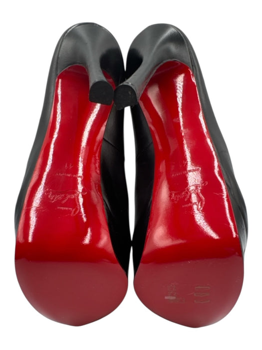 Christian Louboutin Shoe Size 41 Black & Red Leather Stretch Stiletto Pumps Black & Red / 41