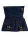 Dior Navy & Black Felt & Leather Lobster Clasp Silver Hardware Tri-Fold Bag Navy & Black