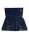 Dior Navy & Black Felt & Leather Lobster Clasp Silver Hardware Tri-Fold Bag Navy & Black