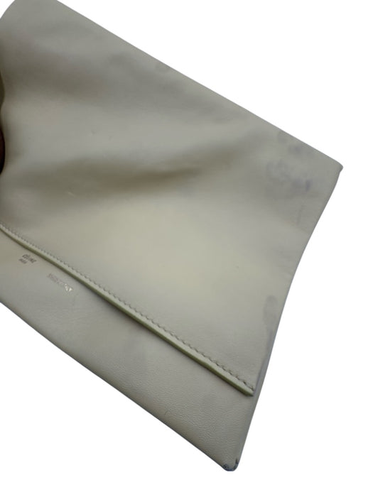 Celine Pale Yellow Leather Zip Pocket Fold Close Clutch Bag Pale Yellow