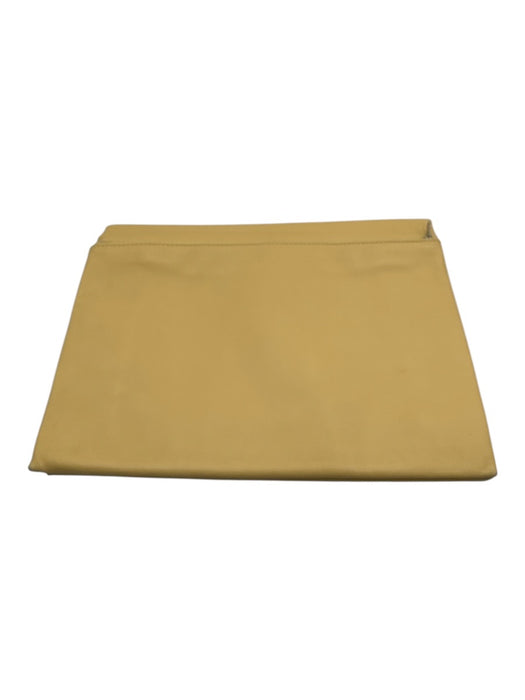 Celine Pale Yellow Leather Zip Pocket Fold Close Clutch Bag Pale Yellow