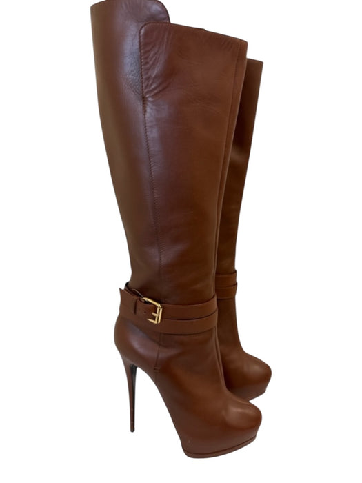Giuseppe Zanotti Shoe Size 41 Brown Leather Stiletto Pointed Toe Knee High Boots Brown / 41