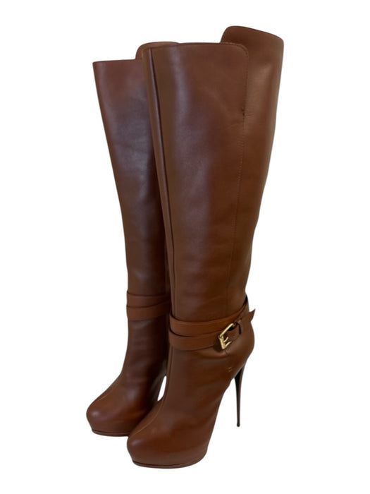 Giuseppe Zanotti Shoe Size 41 Brown Leather Stiletto Pointed Toe Knee High Boots Brown / 41