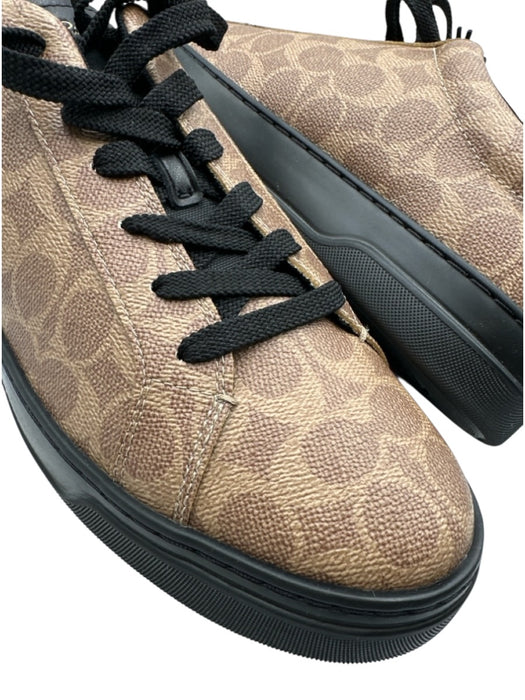Coach Shoe Size 12 Brown & Black Leather All Over Print Laces Men's Shoes Brown & Black / 12