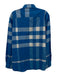 Burberry NWT Size XXL Blue & White Cotton Plaid Button Down Long Sleeve Shirt Blue & White / XXL