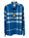 Burberry NWT Size XXL Blue & White Cotton Plaid Button Down Long Sleeve Shirt Blue & White / XXL