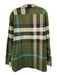 Burberry Size xxxl Green & Multi Cotton Plaid Button Down Long Sleeve Shirt Green & Multi / xxxl