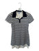 Ramy Brook Size M Navy & white Cotton Blend Striped Collar Short Sleeve Dress Navy & white / M