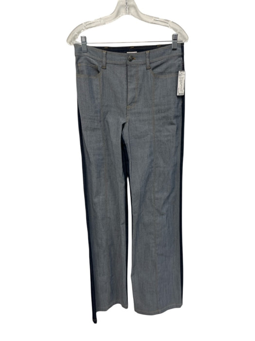Cinq a Sept Size 6 Indigo Blue Cotton Blend Two Tone High Rise Wide Leg Jeans Indigo Blue / 6