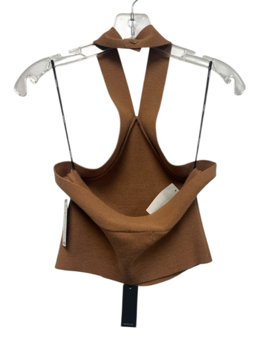 Monrow Size M Brown Viscose Blend Knit Halter High Rise Wide Leg Pant Set Brown / M