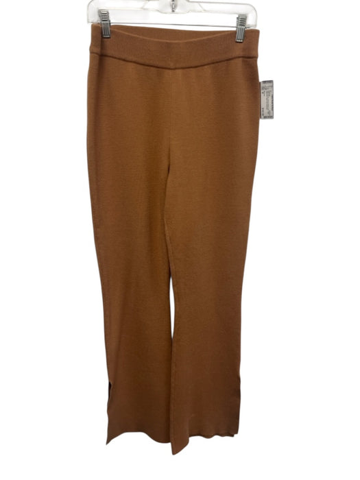 Monrow Size M Brown Viscose Blend Knit Halter High Rise Wide Leg Pant Set Brown / M