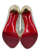 Christian Louboutin Shoe Size 38.5 Gold & Clear Leather PVC Peep Toe Pumps Gold & Clear / 38.5