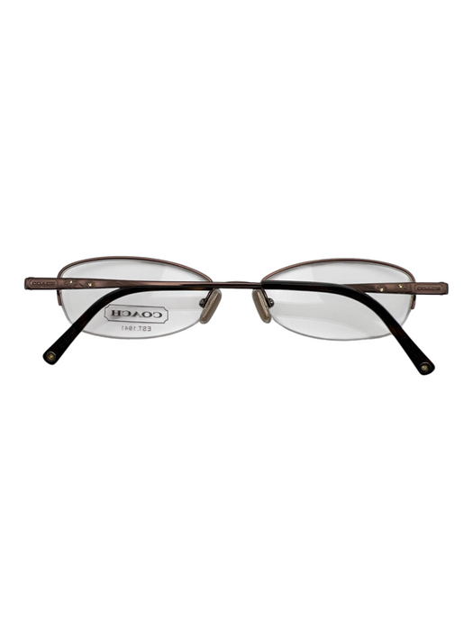 Coach Size Bronze Metal Nose Pads Logo Half Rimless Glasses Bronze
