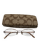 Coach Size Bronze Metal Nose Pads Logo Half Rimless Glasses Bronze