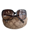 Coach Brown Acetate Tortoise Logo Gradient Oversized Sunglasses Brown