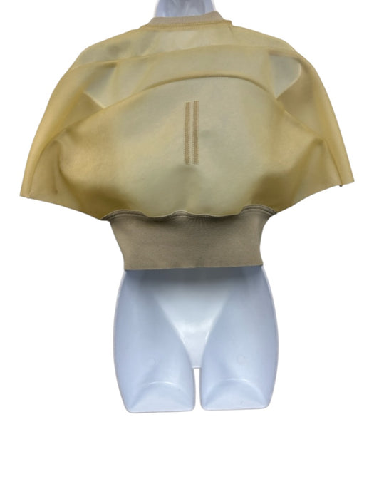 Rick Owens Size 4 Yellow & Beige Calf Leather Zipper Structured Cropped Jacket Yellow & Beige / 4