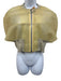 Rick Owens Size 4 Yellow & Beige Calf Leather Zipper Structured Cropped Jacket Yellow & Beige / 4