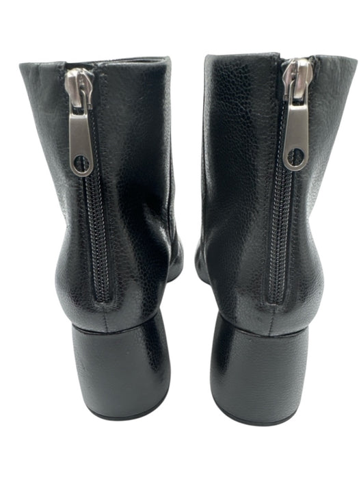 Brunello Cucinelli Shoe Size 38.5 Black Leather Zip Close Block Heel Ankle Boots Black / 38.5