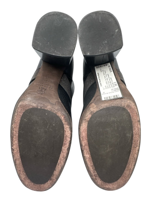 Brunello Cucinelli Shoe Size 38.5 Black Leather Zip Close Block Heel Ankle Boots Black / 38.5