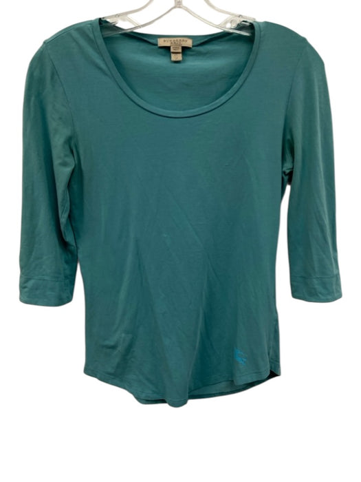 Burberry Brit Size XS Teal Cotton Blend Wide Neck 3/4 Sleeve Top Teal / XS