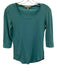 Burberry Brit Size XS Teal Cotton Blend Wide Neck 3/4 Sleeve Top Teal / XS