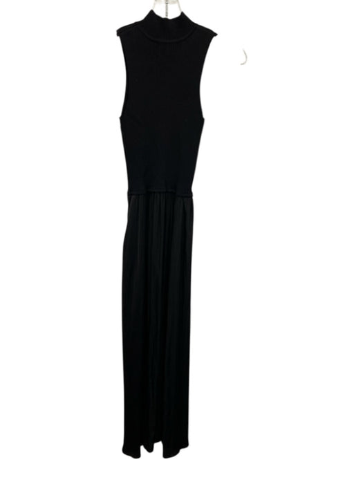 Elan Size S Black No Fabric Tag Mixed Fabric Maxi high neck Sleeveless Dress Black / S