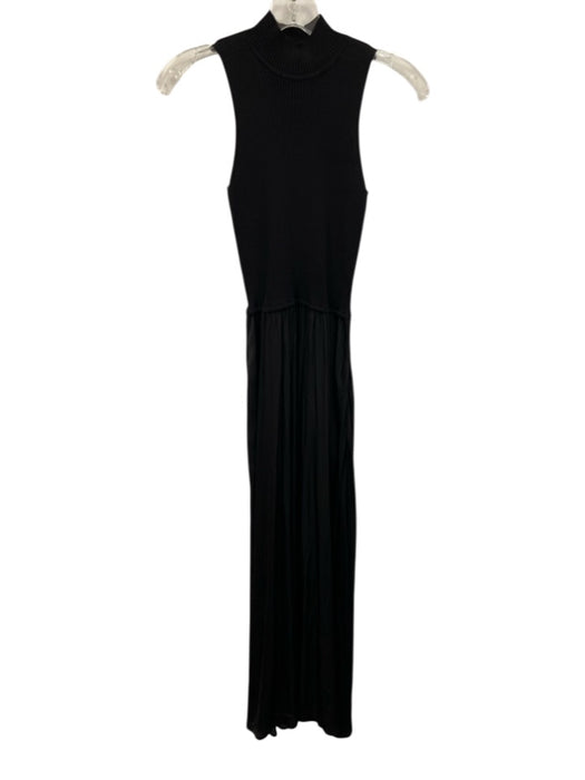 Elan Size S Black No Fabric Tag Mixed Fabric Maxi high neck Sleeveless Dress Black / S