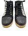 Chanel Shoe Size 39.5 Black Textile Lace Up High Top Rubber Outsole Shoes Black / 39.5