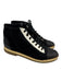 Chanel Shoe Size 39.5 Black Textile Lace Up High Top Rubber Outsole Shoes Black / 39.5