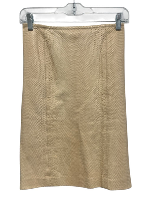 KAUFMANFRANCO Size 6/42 Tan Snakeskin Zip Back Silk Lining Skirt Tan / 6/42