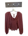By Anthropologie Size XS Brown Polyester Long Balloon Sleeve Swiss Dot Top Brown / XS