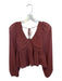 By Anthropologie Size XS Brown Polyester Long Balloon Sleeve Swiss Dot Top Brown / XS