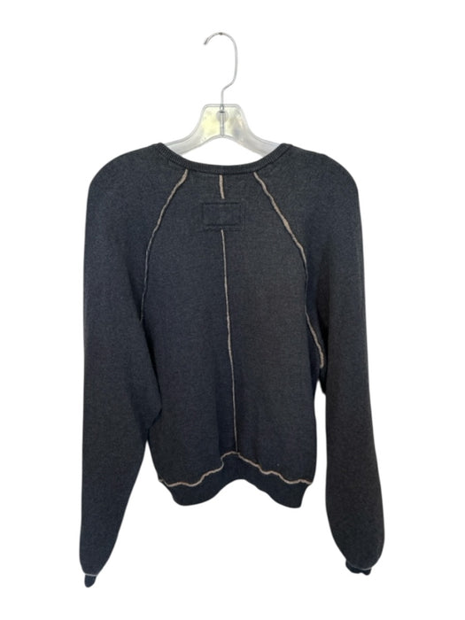 We The Free Size XS Gray & Tan Cotton Blend Long Balloon Sleeve Sweatshirt Gray & Tan / XS