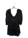 Selkie Size XS Black Cotton 3/4 Balloon Sleeve Eyelet Ruffles V Neck Dress Black / XS