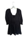 Selkie Size XS Black Cotton 3/4 Balloon Sleeve Eyelet Ruffles V Neck Dress Black / XS