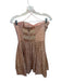 Erin Size 4 Blush & Gold Silk Blend Strapless Pleated Animal Print Dress Blush & Gold / 4