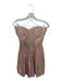 Erin Size 4 Blush & Gold Silk Blend Strapless Pleated Animal Print Dress Blush & Gold / 4