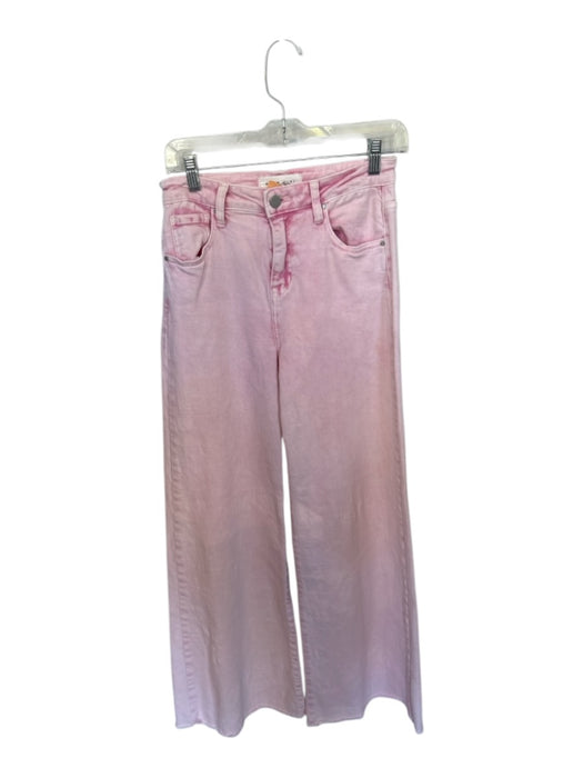 Risen Jeans Size 26 Pink Cotton Blend High Waist Wide Leg Jeans Pink / 26