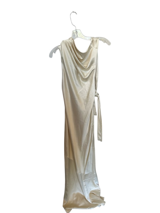 Significant Other Size 2 Champagne One Shoulder Pleat Detail Low Back Gown Champagne / 2